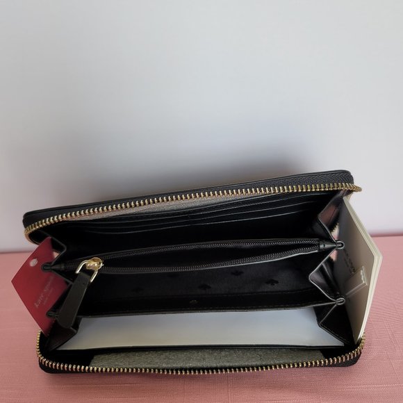 KATE SPADE Cameron Continental Saffiano Leather Wallet- Black 🎈$115.⭐ - Picture 14 of 16
